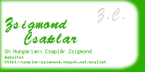 zsigmond csaplar business card