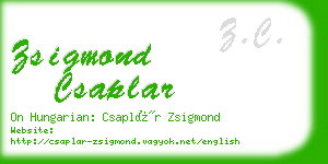 zsigmond csaplar business card